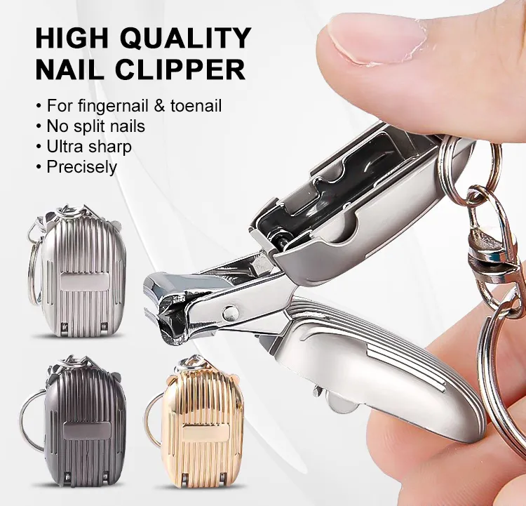 Mini Suitcase Folding Nail Clipper with Keychain